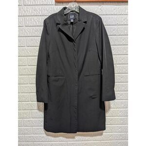GAP Women's Black Stretch Trench Coat Sz M